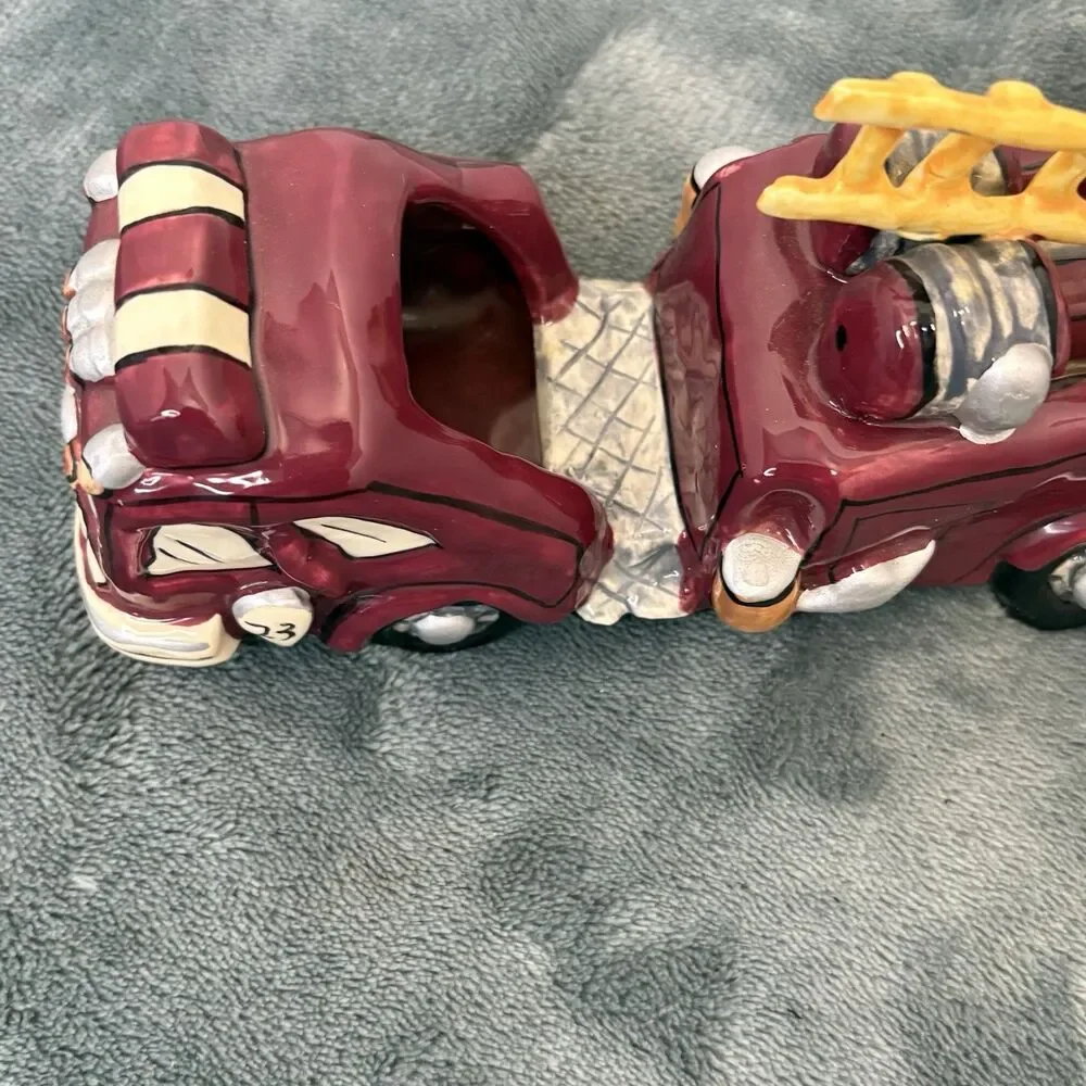 Blue Sky Clayworks Heather Goldminc-Heroes Brigade Firetruck W/ Dalmatian READ
